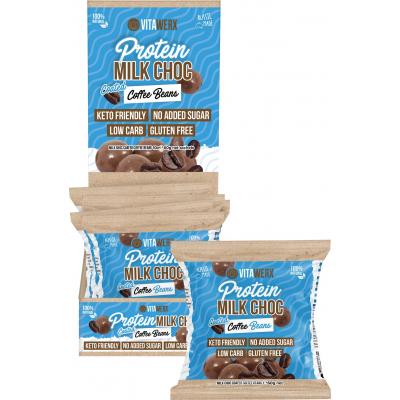 Protein Milk Chocolate Coated Coffee Beans 10x60g