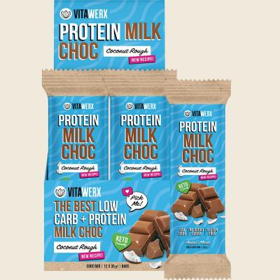 Protein Milk Choc Bar Coconut Rough 12x35g