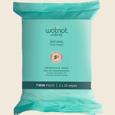 Natural Face Wipes Sensitive Twin Pack x2