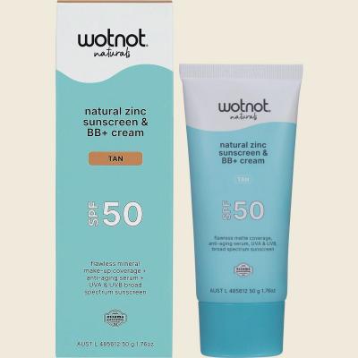 Natural Zinc Sunscreen & BB+ Cream SPF 50 Tan 50g