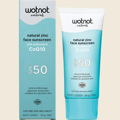 Natural Zinc Face Sunscreen SPF50 with antioxidant CoQ10 50g