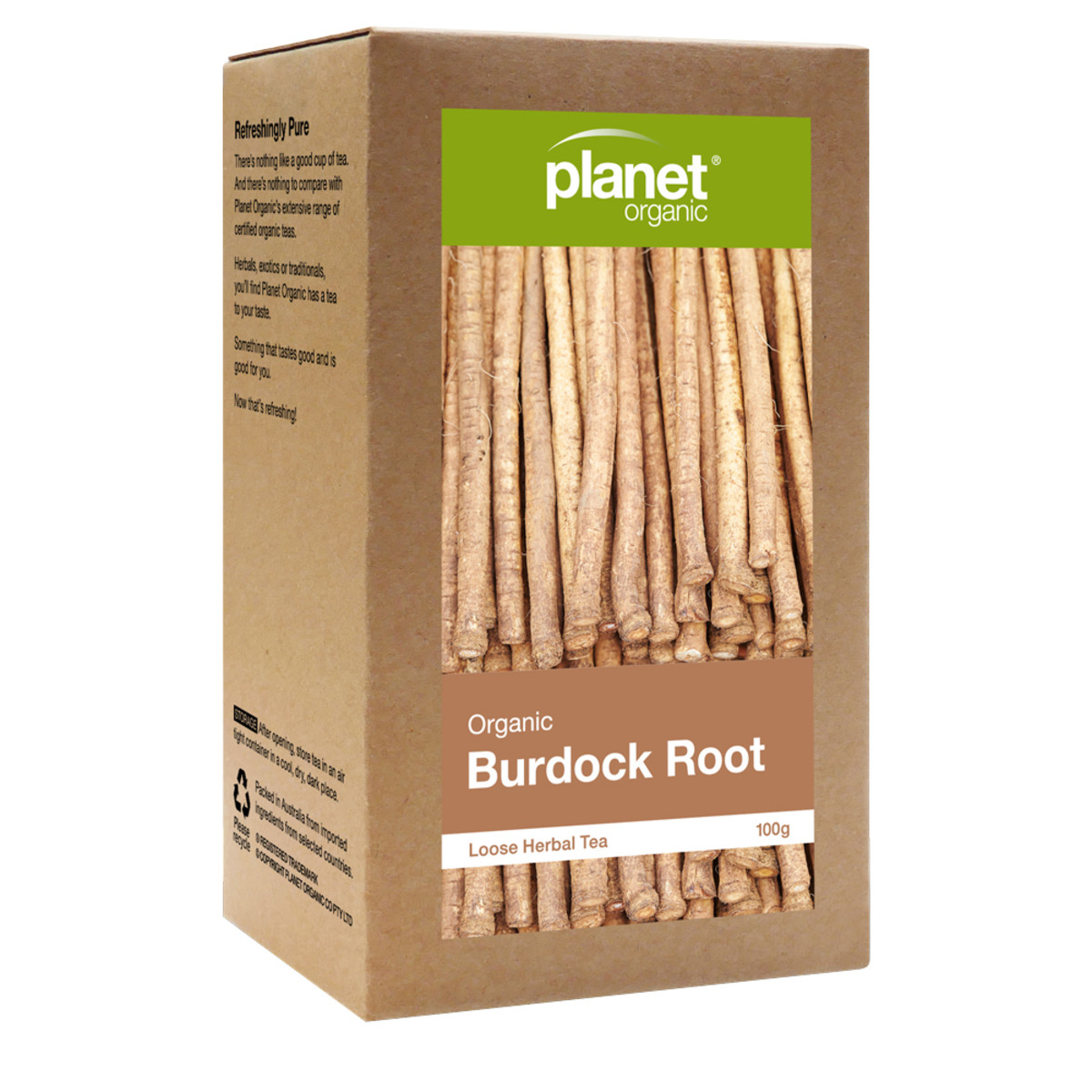 Planet Organic Organic Herbal Tea Burdock Root Loose Leaf 100g